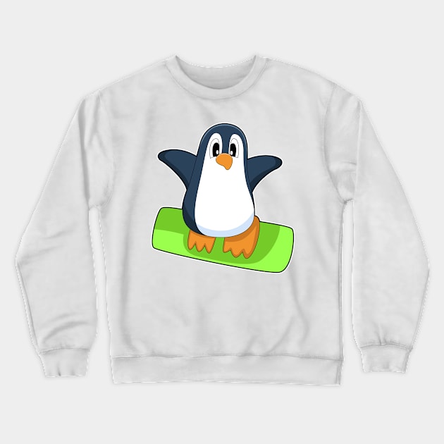 Penguin Snowboard Winter sports Crewneck Sweatshirt by Markus Schnabel